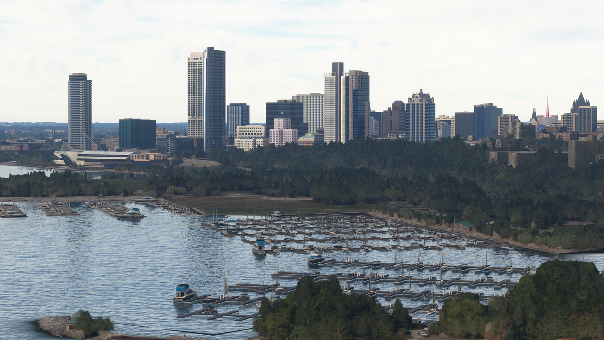 Dfflyer Direct scenery: Milwaukee marina and downtown skyline